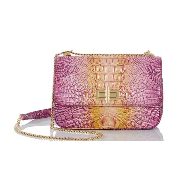 NWT BRAHMIN Ombre Melbourne Collection Rosalie Grapefruit Crossbody Bag